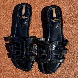 Sam Edelman Glossy Black Slide Sandals